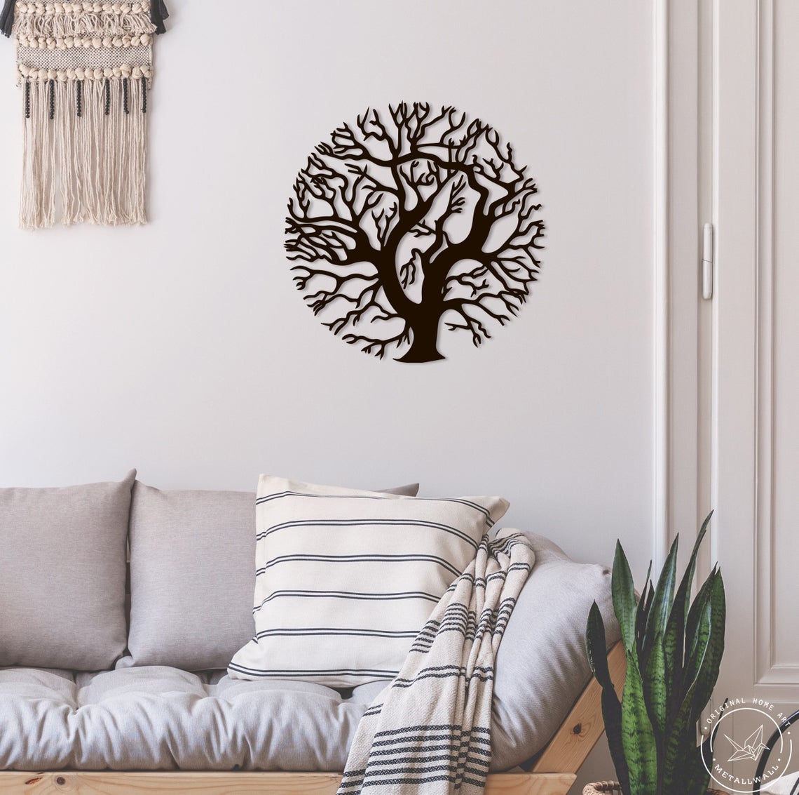 طرح درخت روی دیوار مناسب برای استفاده در دستگاه های cnc چوب و cnc لیزر - laser cut tree wall art tree of life cdr file
