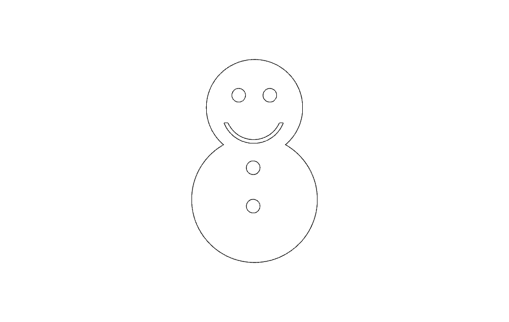 طرح آیکون آدم برفی مناسب برای استفاده در دستگاه های cnc چوب و cnc لیزر - snowman icon dxf file