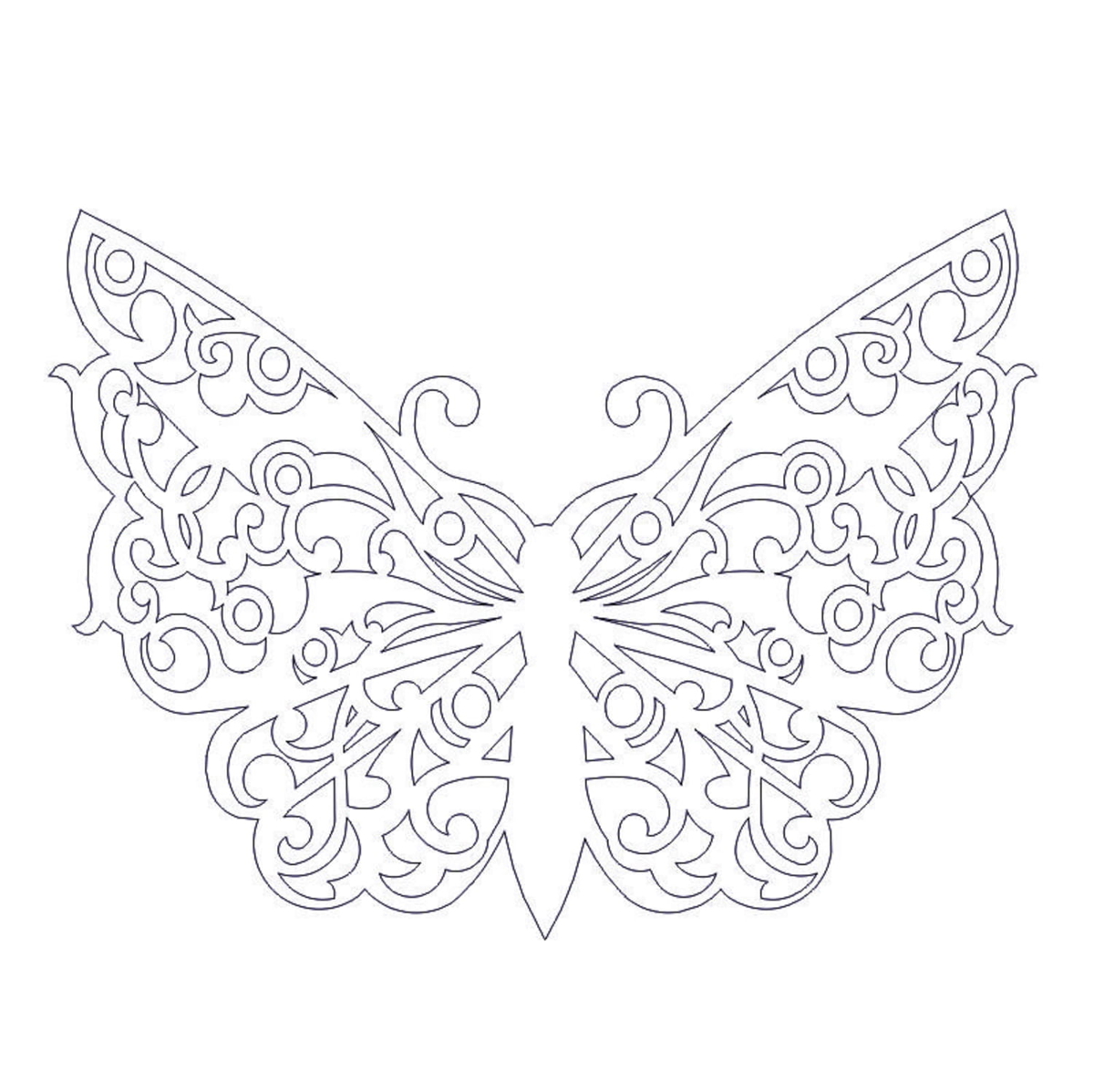 طرح تزیین پروانه مناسب برای استفاده در دستگاه های cnc چوب و cnc لیزر - butterfly decor dxf file