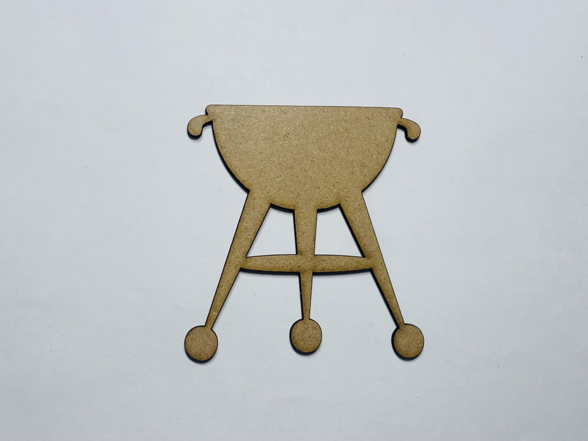 طرح منقل کباب پز طرح ناتمام مناسب برای استفاده در دستگاه های cnc چوب و cnc لیزر - laser cut bbq barbecue grill unfinished cutout shape cdr file