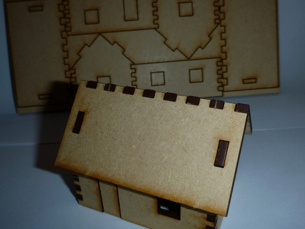 طرح خانه کوچک مناسب برای استفاده در دستگاه های cnc چوب و cnc لیزر - tiny laser cut house dxf file
