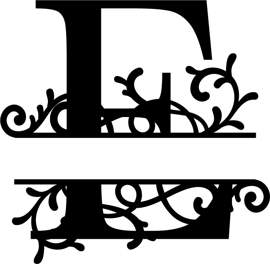 طرح حرف e با مونوگرام جدا شده مناسب برای استفاده در دستگاه های cnc چوب و cnc لیزر - split monogram letter e dxf file