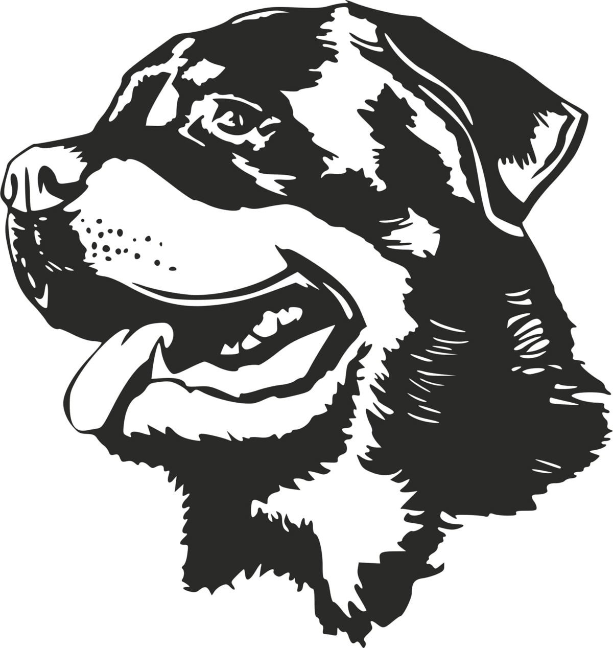 طرح سگ روتوایلر مناسب برای استفاده در دستگاه های cnc چوب و cnc لیزر - dog rottweiler dxf file