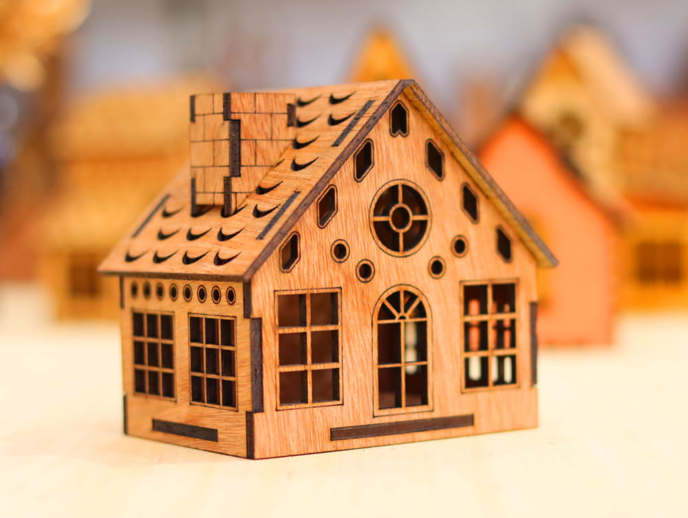 طرح مدل خانه کوچک مناسب برای استفاده در دستگاه های cnc چوب و cnc لیزر - laser cut mini house model kit cdr file