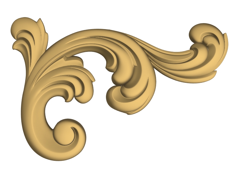 طرح برگ گوشه تزئینی برای فایل cnc نجاری stl مناسب برای استفاده در دستگاه های cnc چوب و cnc لیزر - decorative corner leaf for cnc woodworking stl file