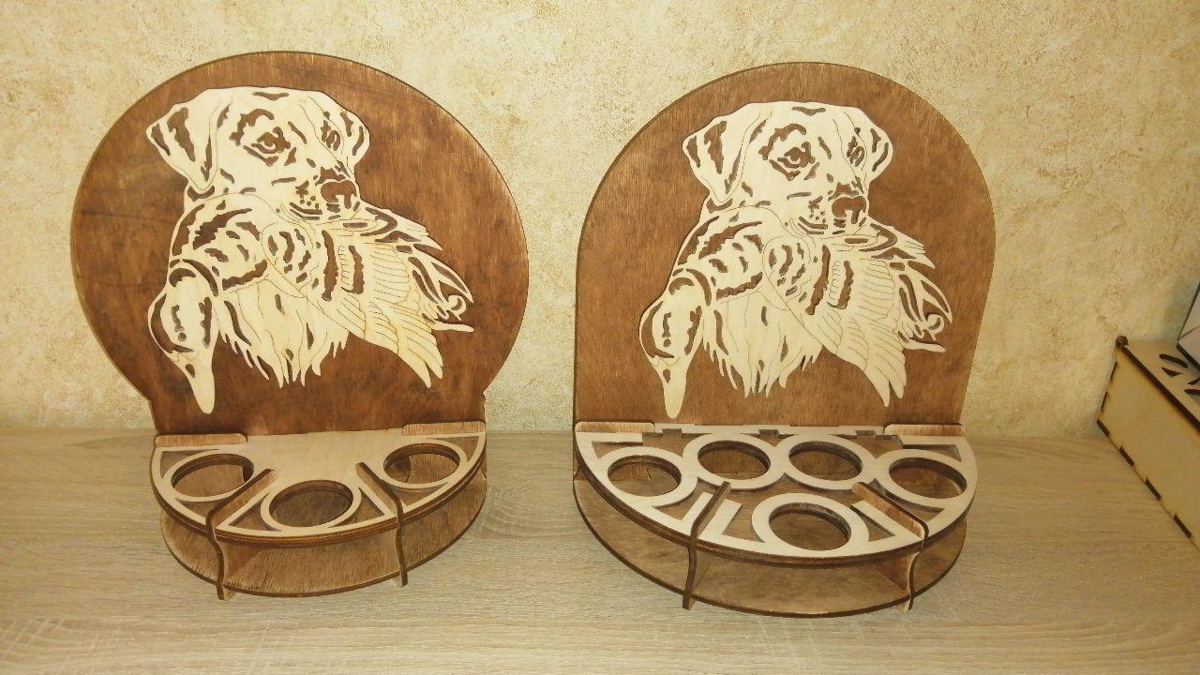 طرح جا لیوانی سگ مناسب برای استفاده در دستگاه های cnc چوب و cnc لیزر - laser cut dog glass rack cdr file