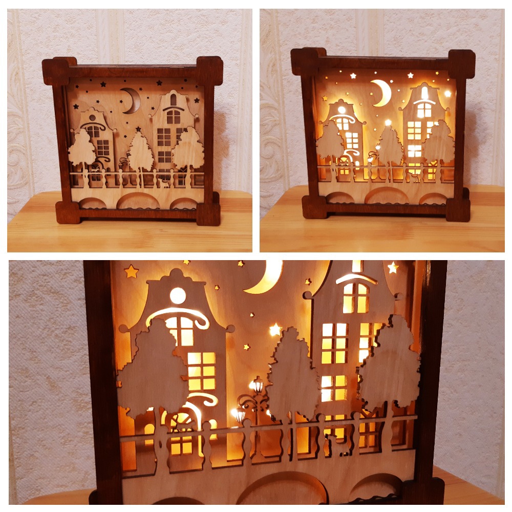 طرح چراغ خواب مناسب برای استفاده در دستگاه های cnc چوب و cnc لیزر - laser cut night lamp cdr file