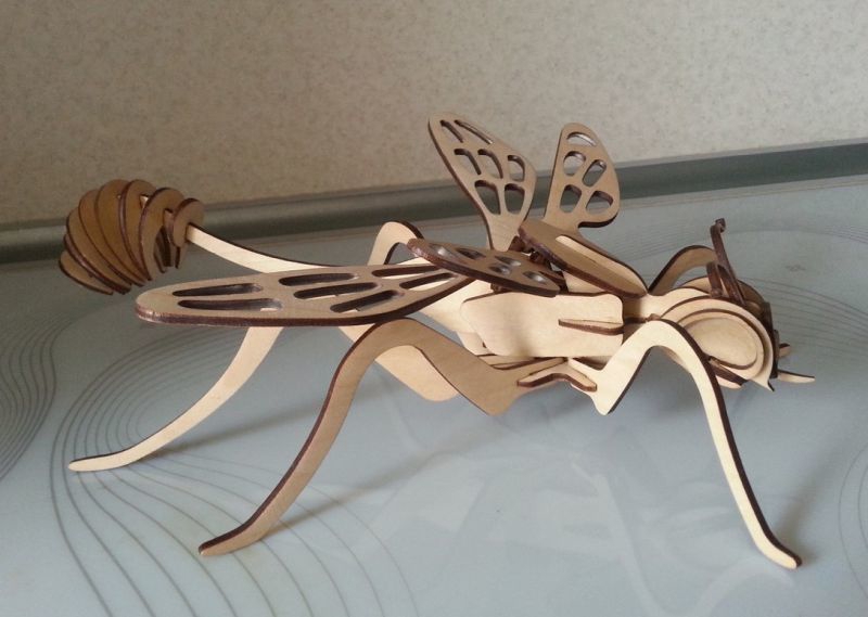 طرح مدل زنبور سه بعدی مناسب برای استفاده در دستگاه های cnc چوب و cnc لیزر - wasp 3d model laser cut template cdr file