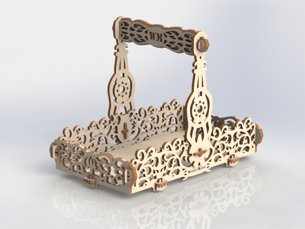 طرح سبد تخم مرغ عید پاک چوبی مناسب برای استفاده در دستگاه های cnc چوب و cnc لیزر - laser cut wooden easter eggs basket cdr file