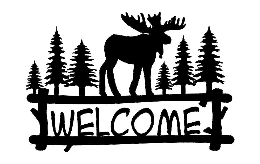 طرح گوزن شمالی خوش آمدید مناسب برای استفاده در دستگاه های cnc چوب و cnc لیزر - welcome moose dxf file