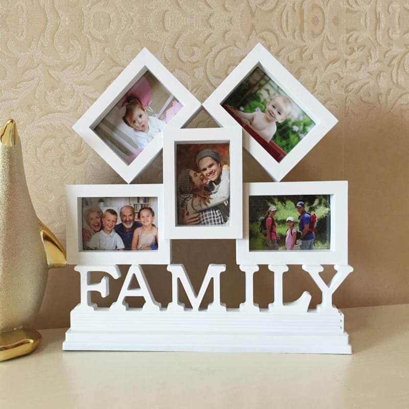 طرح قاب عکس رومیزی خلاقانه خانوادگی با مناسب برای استفاده در دستگاه های cnc چوب و cnc لیزر - laser cut family creative desktop photo frame