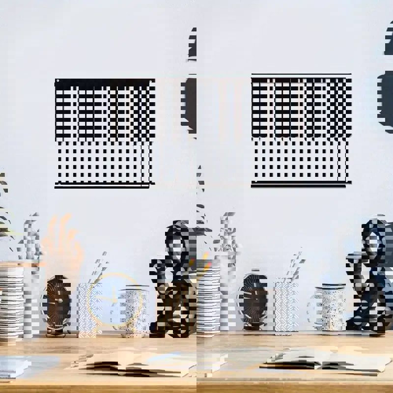 طرح دکور دیواری کیبورد پیانو مناسب برای استفاده در دستگاه های cnc چوب و cnc لیزر - laser cut piano keyboard wall decor