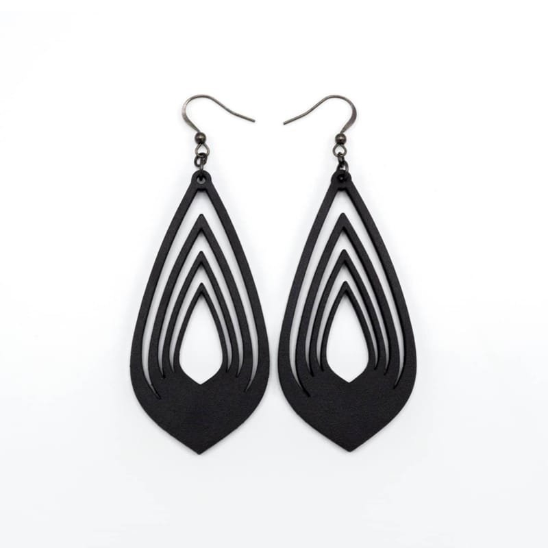 طرح گوشواره‌های اشکی چندلایه مناسب برای استفاده در دستگاه های cnc چوب و cnc لیزر - laser cut layered teardrop earrings