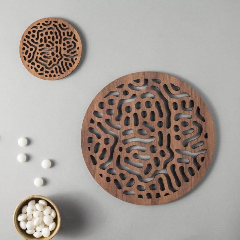 طرح زیرلیوانی‌های طرح باکتری مناسب برای استفاده در دستگاه های cnc چوب و cnc لیزر - laser cut bacteria pattern coasters