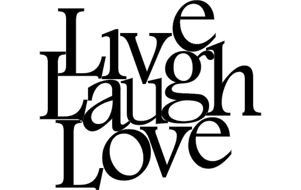 طرح هنری عشق و خنده مناسب برای استفاده در دستگاه های cnc چوب و cnc لیزر - live love laugh art dxf file