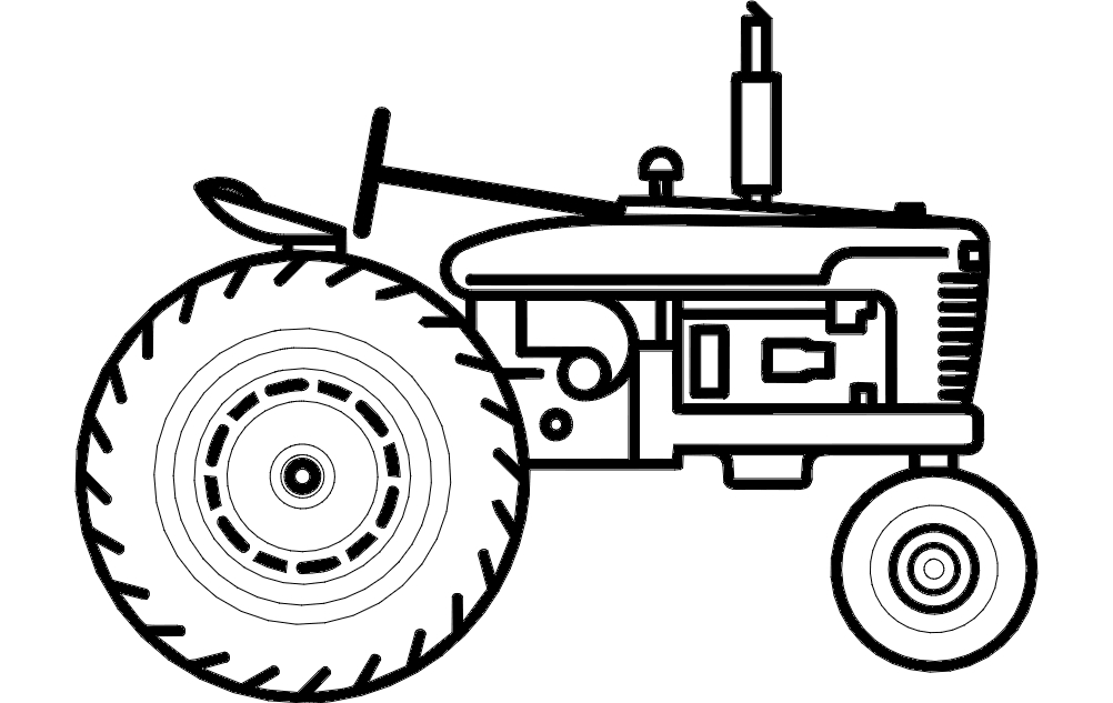 طرح تراکتور مناسب برای استفاده در دستگاه های cnc چوب و cnc لیزر - tractor dxf file