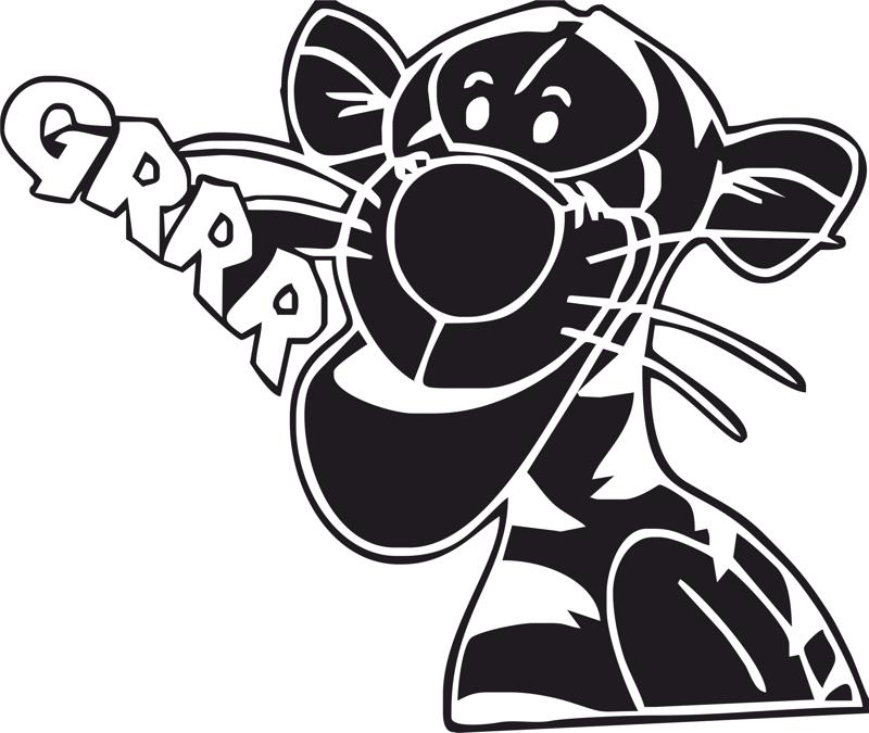 طرح فایل وکتور استیکر بامزه tigrrr مناسب برای استفاده در دستگاه های cnc چوب و cnc لیزر - tigrrr funny sticker vector cdr file