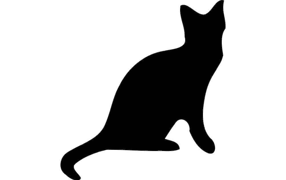 طرح وکتور طرح شبح گربه مناسب برای استفاده در دستگاه های cnc چوب و cnc لیزر - cat silhouette vector dxf file