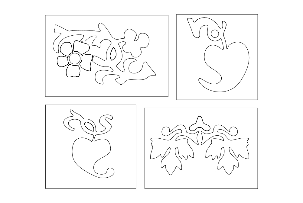 طرح گل مناسب برای استفاده در دستگاه های cnc چوب و cnc لیزر - flower designs dxf file