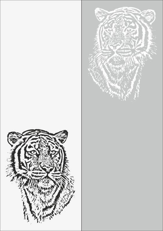 طرح سندبلاست ببر مناسب برای استفاده در دستگاه های cnc چوب و cnc لیزر - sandblast pattern tiger cdr file