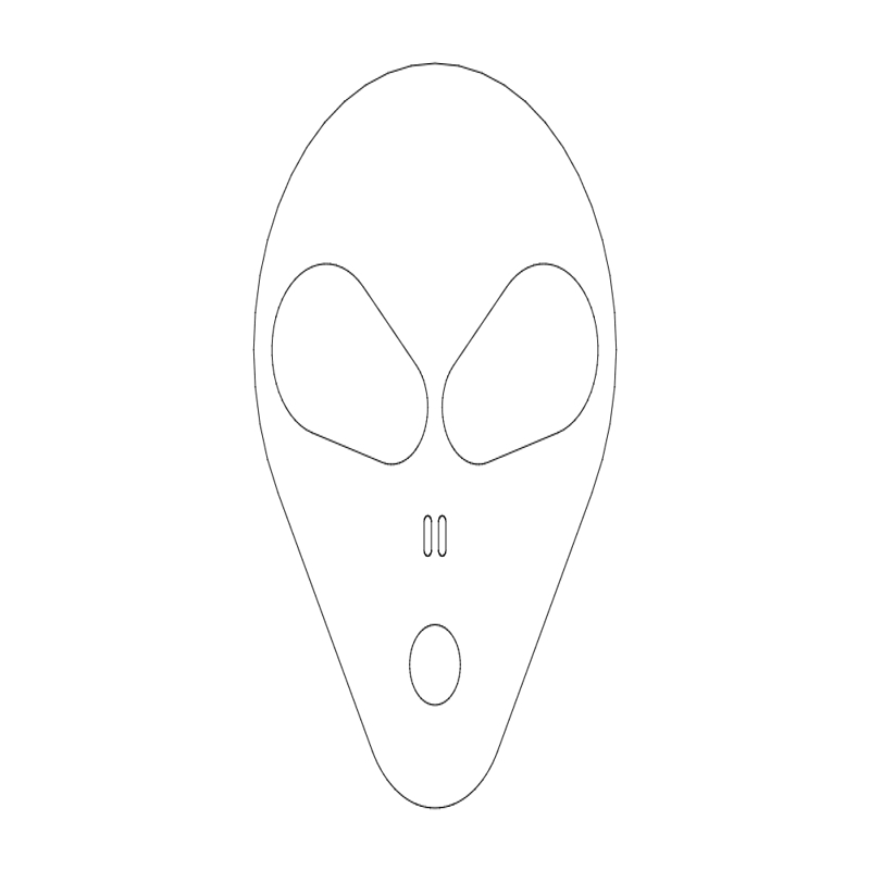 طرح سر موجود فضایی مناسب برای استفاده در دستگاه های cnc چوب و cnc لیزر - alien head dxf file