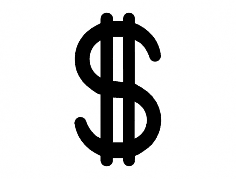 طرح علامت دلار مناسب برای استفاده در دستگاه های cnc چوب و cnc لیزر - dollar sign dxf file