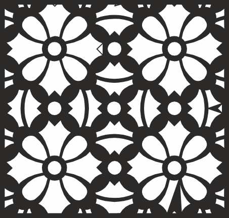 طرح فایل وکتور طرح گل مربعی مناسب برای استفاده در دستگاه های cnc چوب و cnc لیزر - square floral pattern vector cdr file