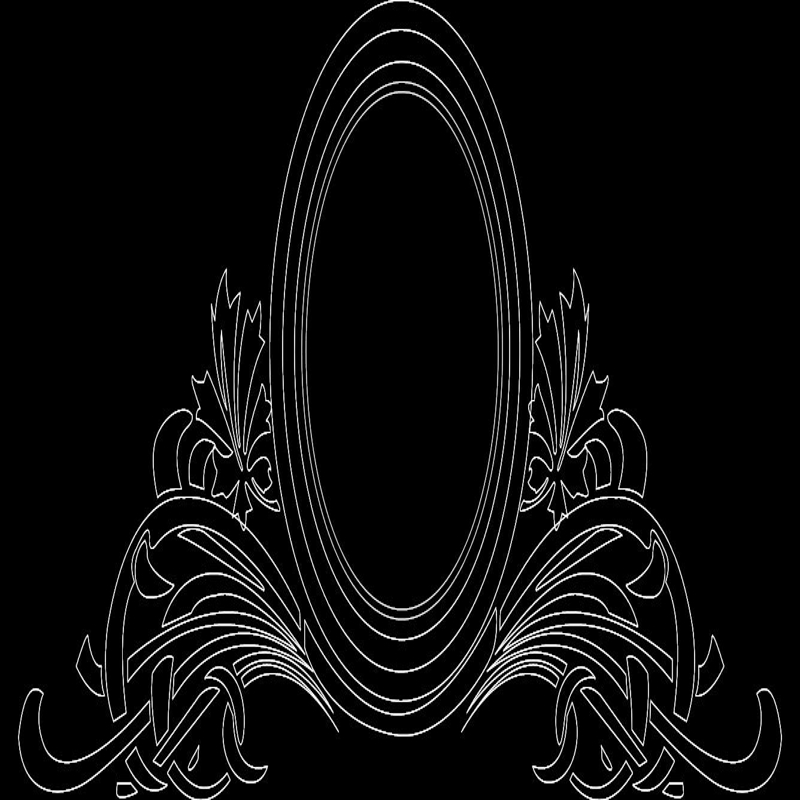 طرح قاب دایره‌ای گلدار مناسب برای استفاده در دستگاه های cnc چوب و cnc لیزر - floral frame round dxf file