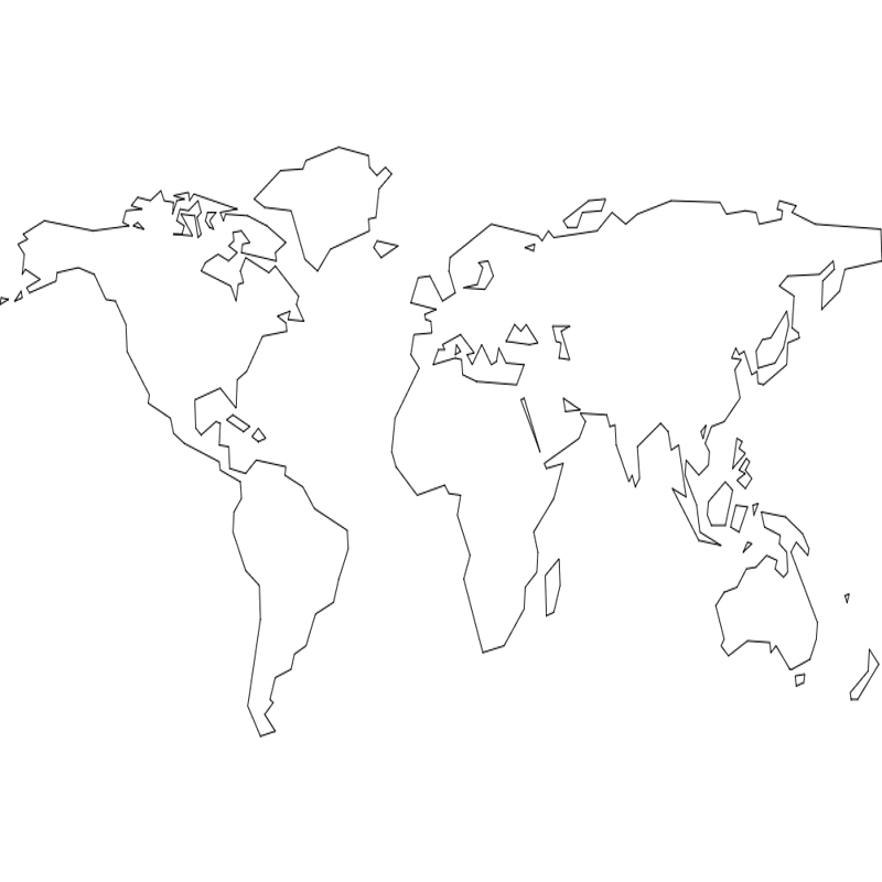 طرح قاره‌های جهان مناسب برای استفاده در دستگاه های cnc چوب و cnc لیزر - world continents dxf file