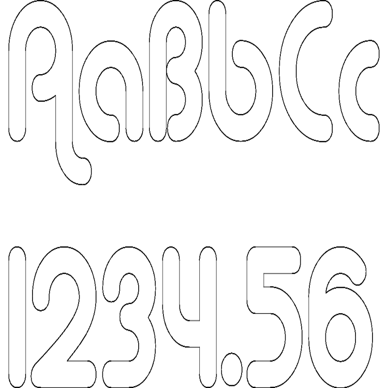طرح حروف و اعداد مناسب برای استفاده در دستگاه های cnc چوب و cnc لیزر - letters and numbers dxf file
