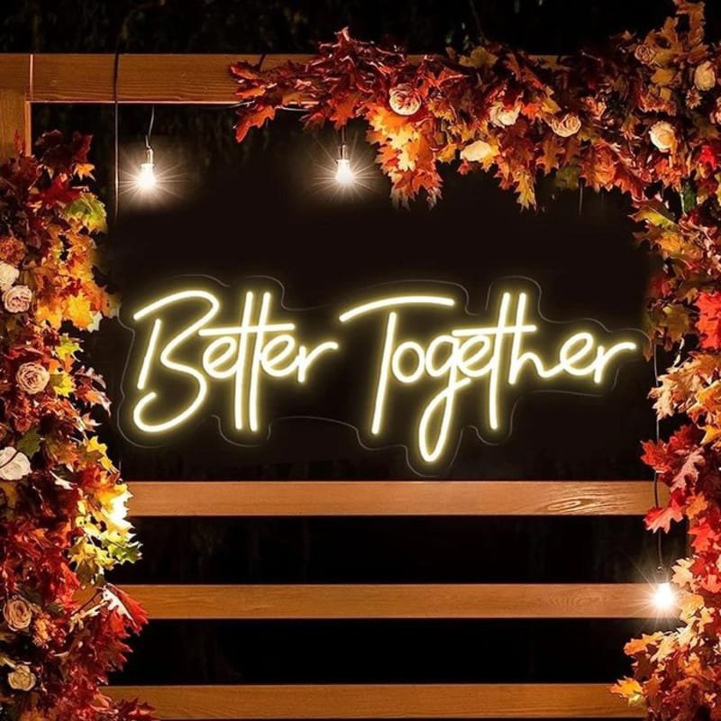 طرح بهتر با هم تابلو نئون تابلو نئون عروسی مناسب برای استفاده در دستگاه های cnc چوب و cnc لیزر - laser cut better together neon sign wedding neon sign