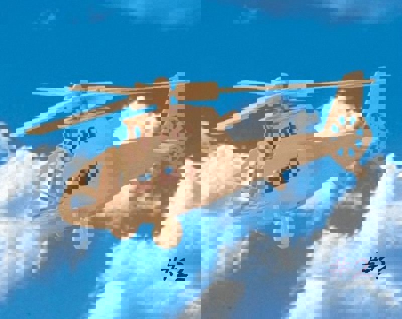 طرح هلیکوپتر اسباب بازی چوبی سه بعدی مناسب برای استفاده در دستگاه های cnc چوب و cnc لیزر - laser cut 3d wooden toy helicopter