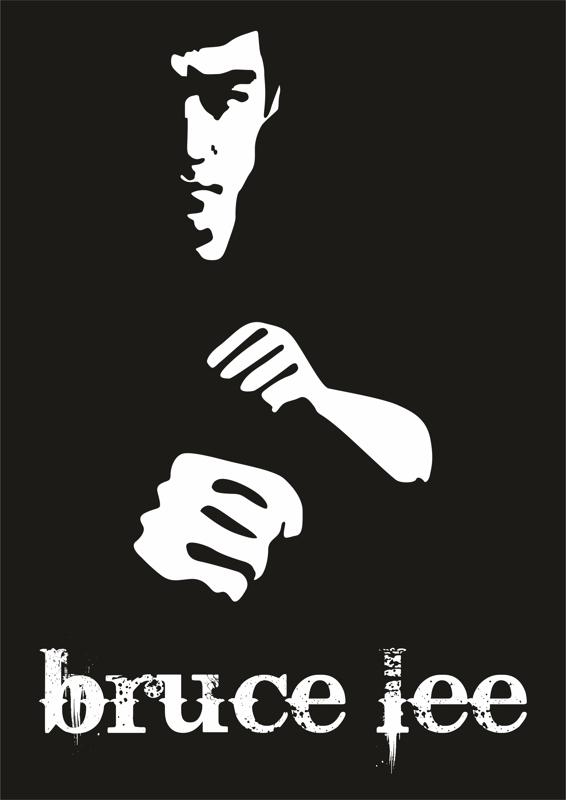 طرح وکتور پوستر بروس لی مناسب برای استفاده در دستگاه های cnc چوب و cnc لیزر - bruce lee poster vector cdr file