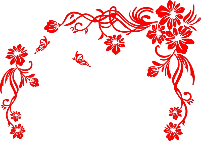 طرح فایل وکتور طرح گل مناسب برای استفاده در دستگاه های cnc چوب و cnc لیزر - floral scrolls vector art cdr file