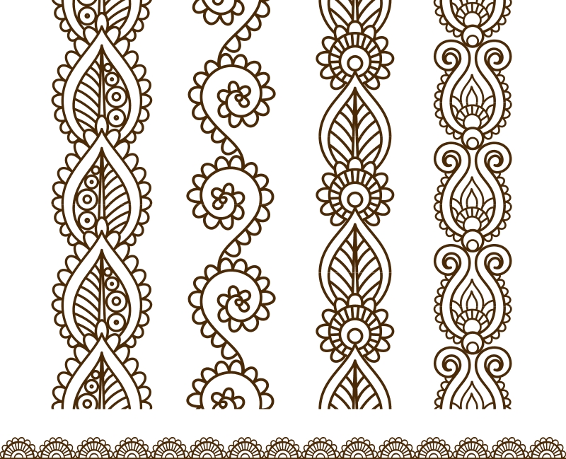طرح قاب تزئینی به سبک مهندی مناسب برای استفاده در دستگاه های cnc چوب و cnc لیزر - mehndi style ornamental border cdr file