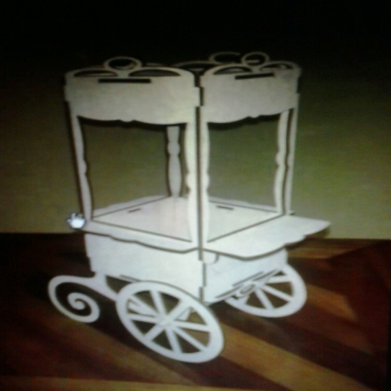 طرح نقشه های cnc چرخ دستی شیرینی فروشی مناسب برای استفاده در دستگاه های cnc چوب و cnc لیزر - candy bar cart cnc plans cdr file