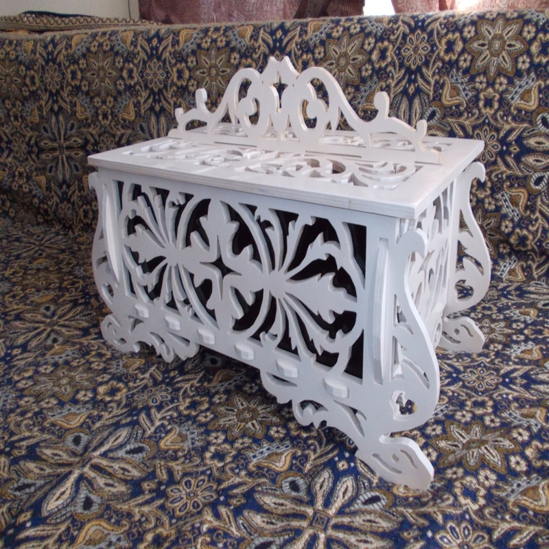 طرح جعبه تابوت فانتزی مناسب برای استفاده در دستگاه های cnc چوب و cnc لیزر - fancy casket box laser cut cdr file