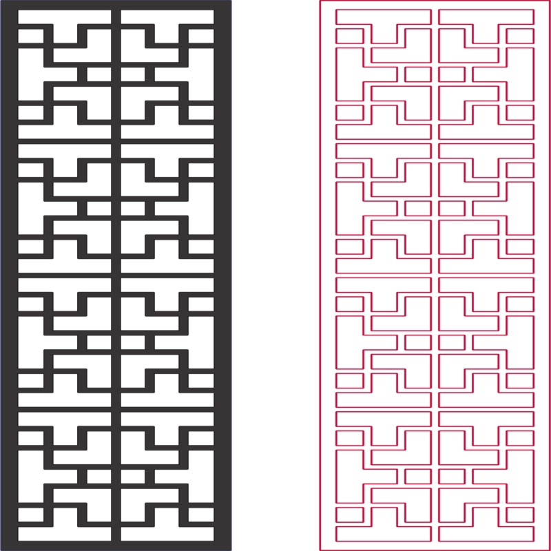 طرح های دو بعدی مشبک مشبک مناسب برای استفاده در دستگاه های cnc چوب و cnc لیزر - dxf pattern designs 2d grille dxf file