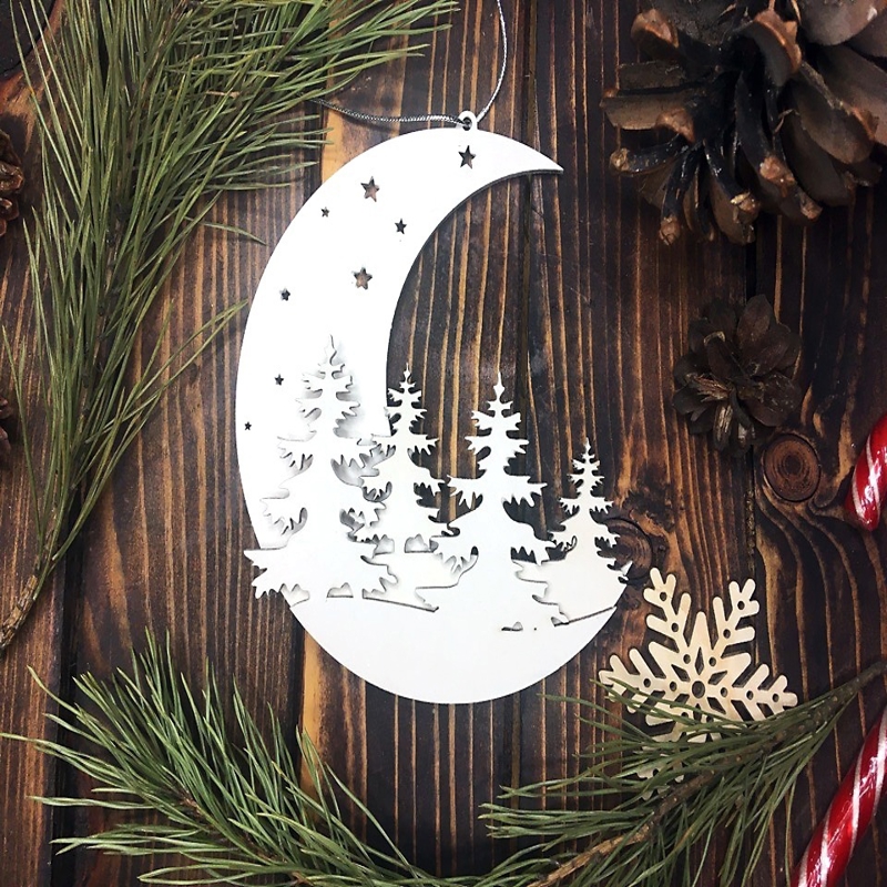 طرح آویز چند لایه کریسمس سال نو مناسب برای استفاده در دستگاه های cnc چوب و cnc لیزر - laser cut christmas new year decor multilayer pendant cdr file