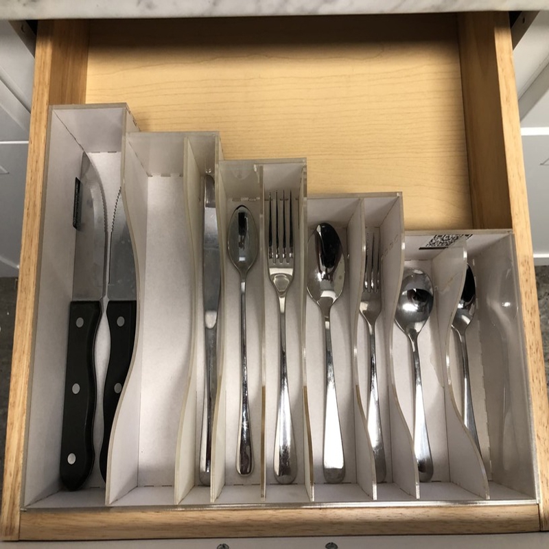 طرح ظروف نقره رومیزی مناسب برای استفاده در دستگاه های cnc چوب و cnc لیزر - laser cut tabletop silverware organizer svg file