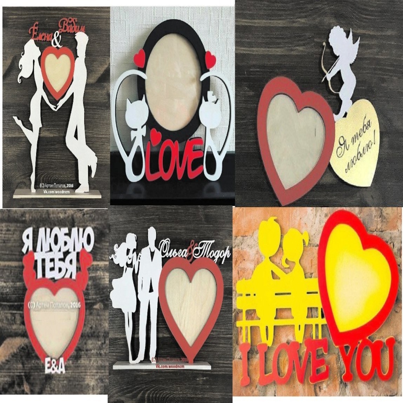 طرح قاب عکس ولنتاین ۱۴ فوریه مناسب برای استفاده در دستگاه های cnc چوب و cnc لیزر - valentine february 14 laser cut cnc frames cdr file