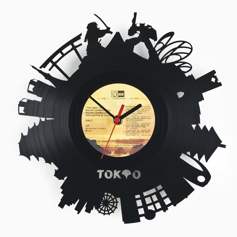 طرح ساعت دیواری توکیو مناسب برای استفاده در دستگاه های cnc چوب و cnc لیزر - laser cut tokyo wall clock cdr file