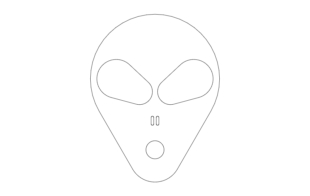 طرح سر موجود فضایی مناسب برای استفاده در دستگاه های cnc چوب و cnc لیزر - alien head dxf file