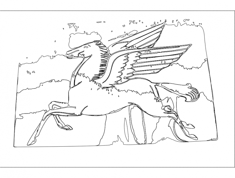 طرح اسب پرنده مناسب برای استفاده در دستگاه های cnc چوب و cnc لیزر - flying horse dxf file