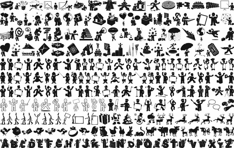 طرح مجموعه بزرگ سیلوئت ها مناسب برای استفاده در دستگاه های cnc چوب و cnc لیزر - large collection silhouettes cdr file