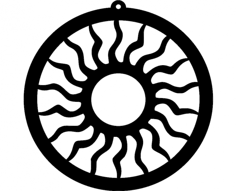 طرح تزیین خورشید شماره ۱۷۳ با مناسب برای استفاده در دستگاه های cnc چوب و cnc لیزر - design sun ornament 173 dxf file