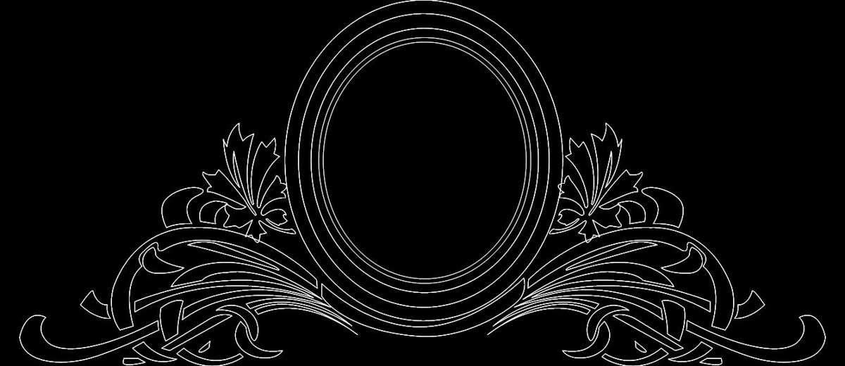 طرح قاب دایره‌ای گلدار مناسب برای استفاده در دستگاه های cnc چوب و cnc لیزر - floral frame round dxf file