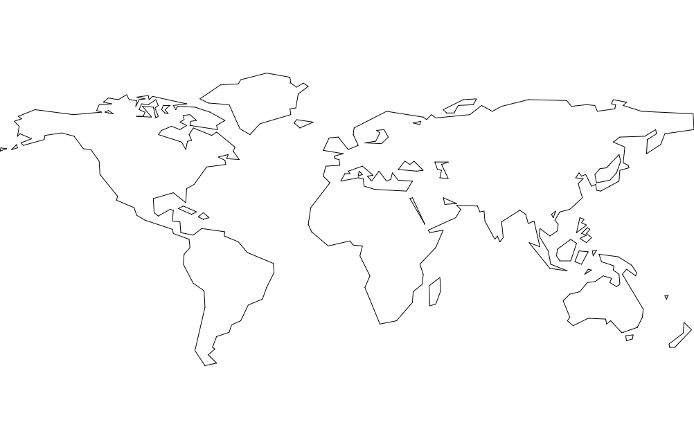 طرح قاره‌های جهان مناسب برای استفاده در دستگاه های cnc چوب و cnc لیزر - world continents dxf file
