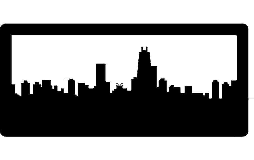 طرح خط افق مناسب برای استفاده در دستگاه های cnc چوب و cnc لیزر - skyline dxf file