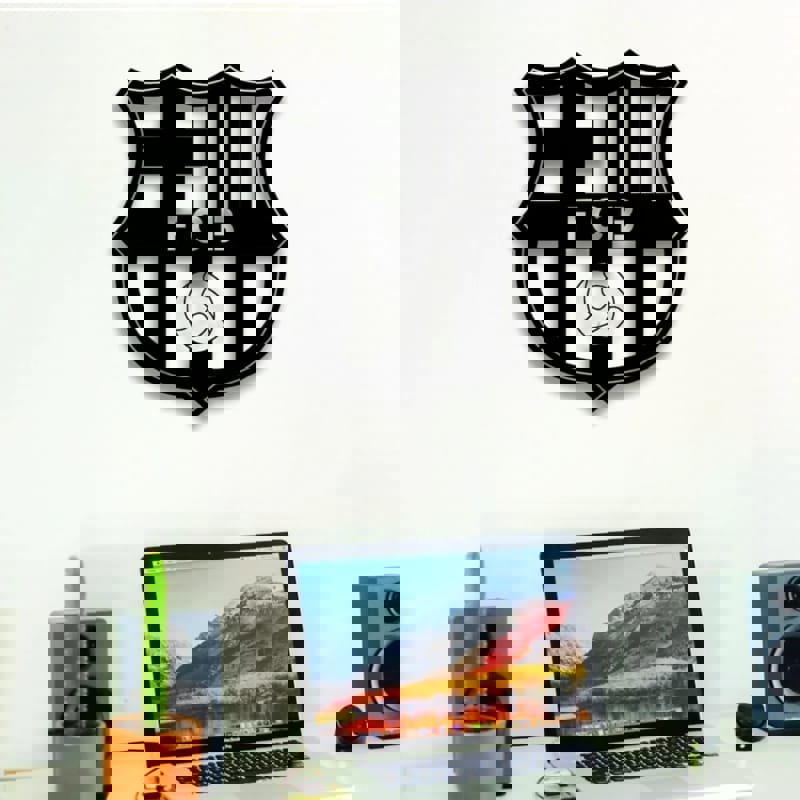 طرح لوگوی باشگاه فوتبال بارسلونا، دکور دیواری مناسب برای استفاده در دستگاه های cnc چوب و cnc لیزر - laser cut fc barcelona logo symbol wall decor